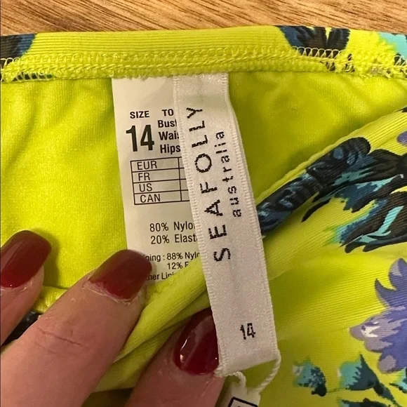 Sea Folly Bella Rose Saps Halter Bustier and Hipster Bikini Set US size 10 - Picture 5 of 9